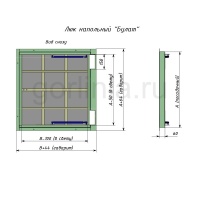 Люк в подвал Рязаночка Булат установочный чертеж с привязками с посадочному размеру, габаритам дверцы и проему в свету