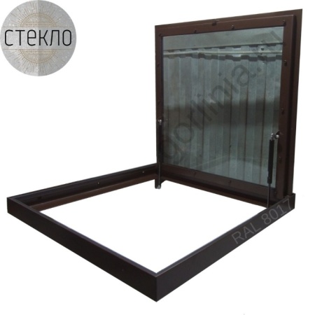 Модель стеклянного напольного люка Стеклогор 1100х1100*75